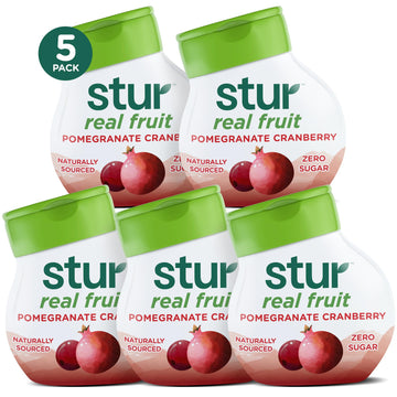 Stur Liquid Water Enhancer | Pomegranate Cranberry | Naturally Sweetened | High In Vitamin C & Antioxidants | Sugar Free | Zero Calories | Keto | Vegan | 5 Bottles, Makes 120 Drinks