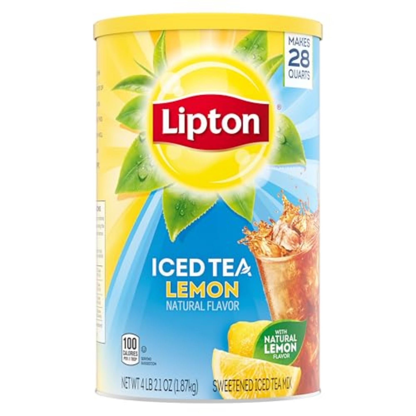 Lipton Iced Tea Mix, Sweetened, Makes 28 Quarts, Pack of 2, Glass
