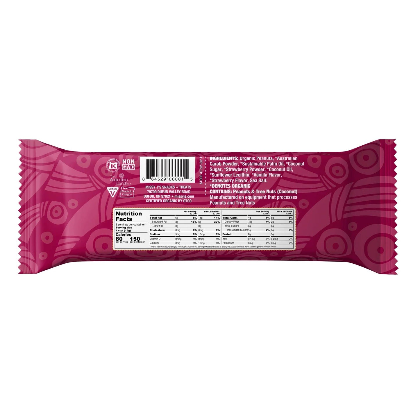 Missy Js Organic Peanut Butter & Jelly Carob Cups, Vegan, Gluten-Free, 0.9 Oz, 3 Pack