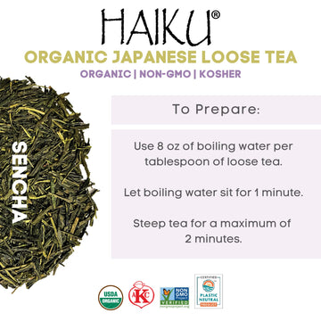 Haiku Japanese Organic Sencha Green Tea, Loose, 3 Ounce Bag