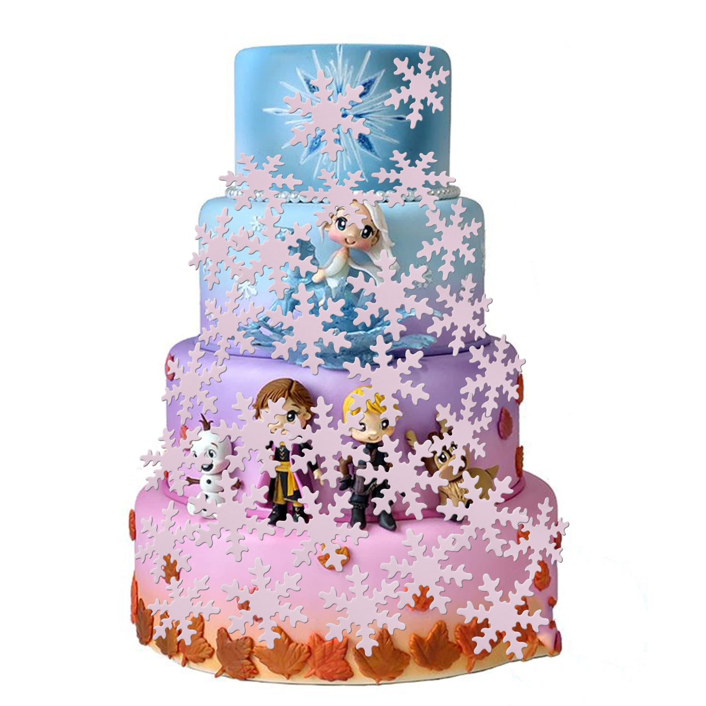 50 Pcs Edible Snowflake Cupcake Toppers Winter Frozen Snowflake Cake Picks Decorations For Snowflake Theme Winter Wonderland Bab