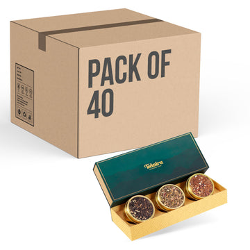 Teaniru Grandeur Tea Collection - Loose Leaf Tea Sampler Gift, 3 Flavors (Black, Herbal, Green), Pack of 40