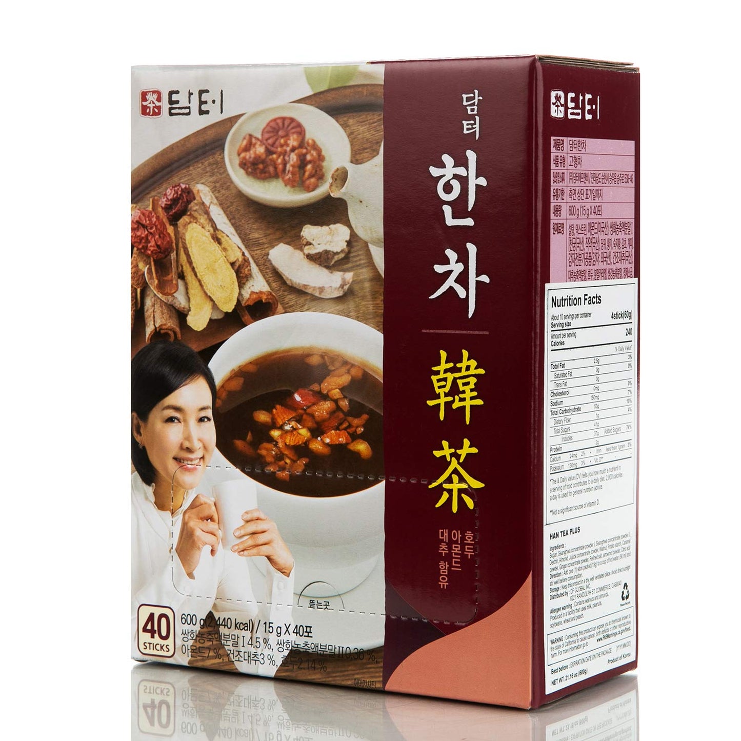 Damtuh Korea Traditional Han Tea Herbal Tea Single Serve 15G X 40 Sticks