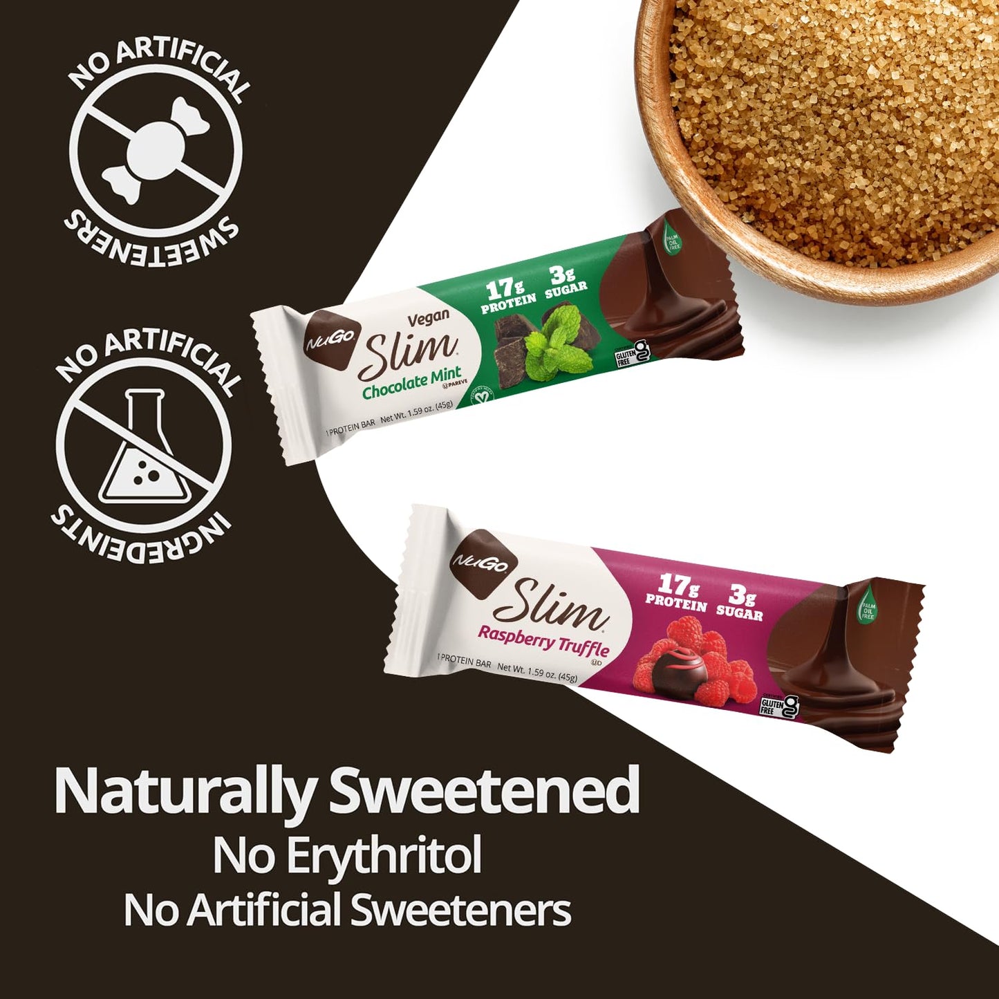 NuGo Slim Dark Chocolate Espresso, 16g Vegan Protein, 3g Sugar, 7g Fiber, 170 Calories, Low Net Carbs, Gluten Free, 12 Count