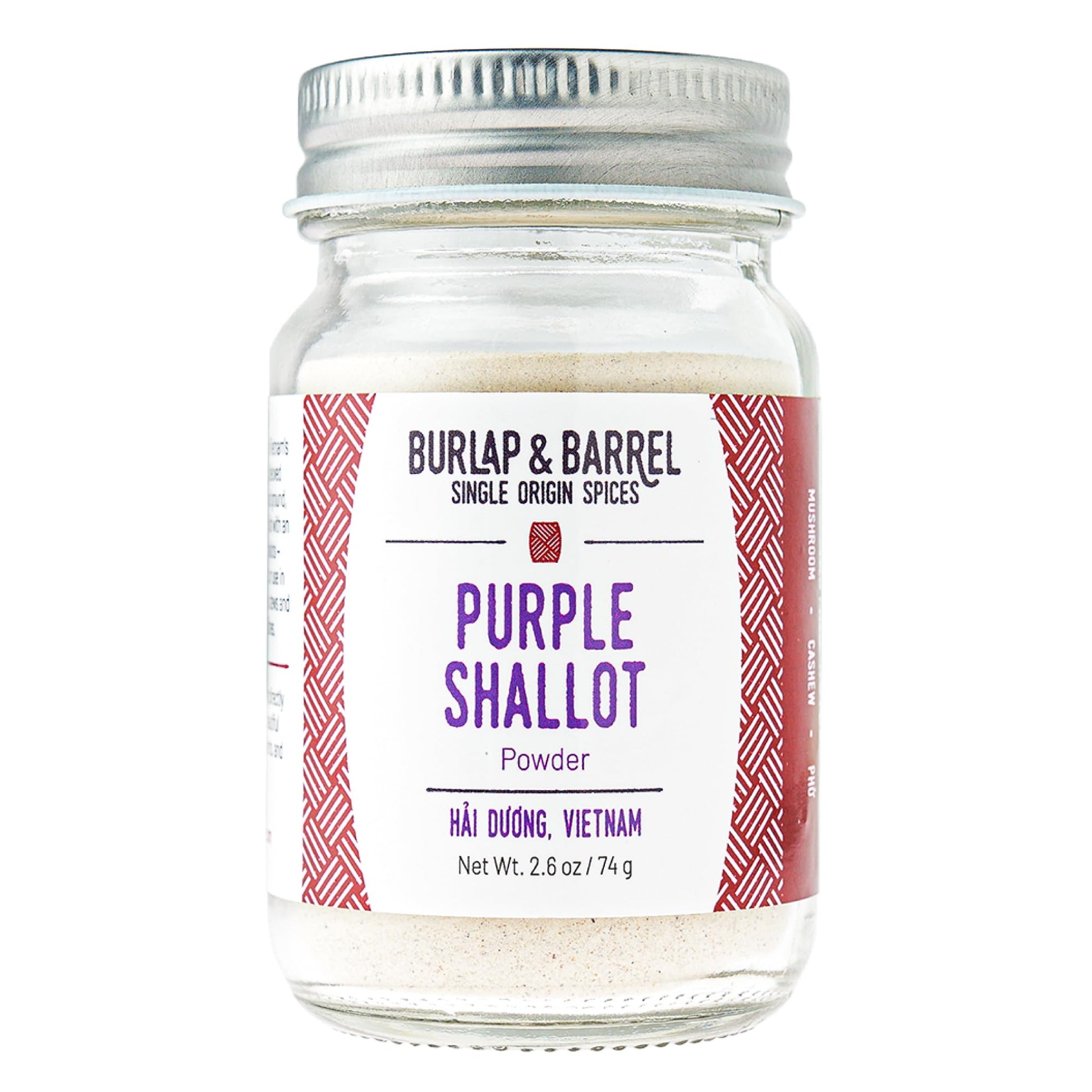 Burlap & Barrel Purple Shallot Powder - Air-Dried Vietnamese Seasoning - 2.6oz Glass Jar