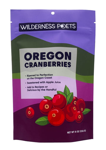 Wilderness Poets Oregon Cranberries (Sweetened with Apples) - Dried Cranberries, 8 Ounce (227 Grams)