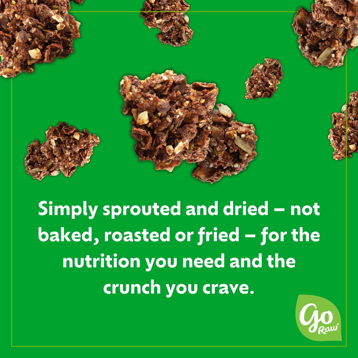 Go Raw Sprouted Organic Dark Chocolate Clusters with Coconut & Sprouted Seeds, 6 ct box of 3 oz bags