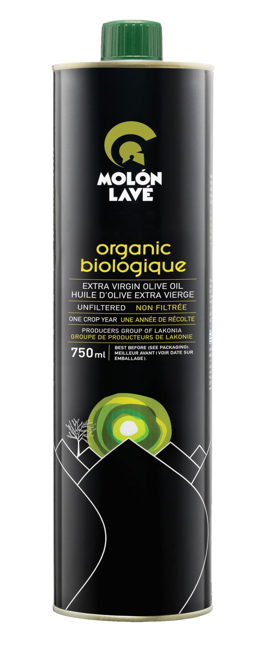 Molon Lave Organic Olive Oil Extra Virflavor Blend Cold Pressed | Polyphenol Rich Up To 1200Mg/Kg | Evoo From Greece | Unblended Single Source | 100% Natural | Non-Gmo | 25.4 Fl Oz (750Ml)