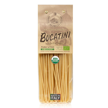 ANTICO PASTIFICIO MORELLI Bucatini Pasta Noodles - Premium Organic Durum Wheat Semolina - 17.6oz / 500g - Yellow