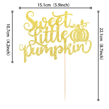1 Pcs Sweet Little Pumpkin Cake Topper Glitter Fall Theme Little Pumpkin Cake Pick Decorations For Baby Shower Kids Birthday Tha