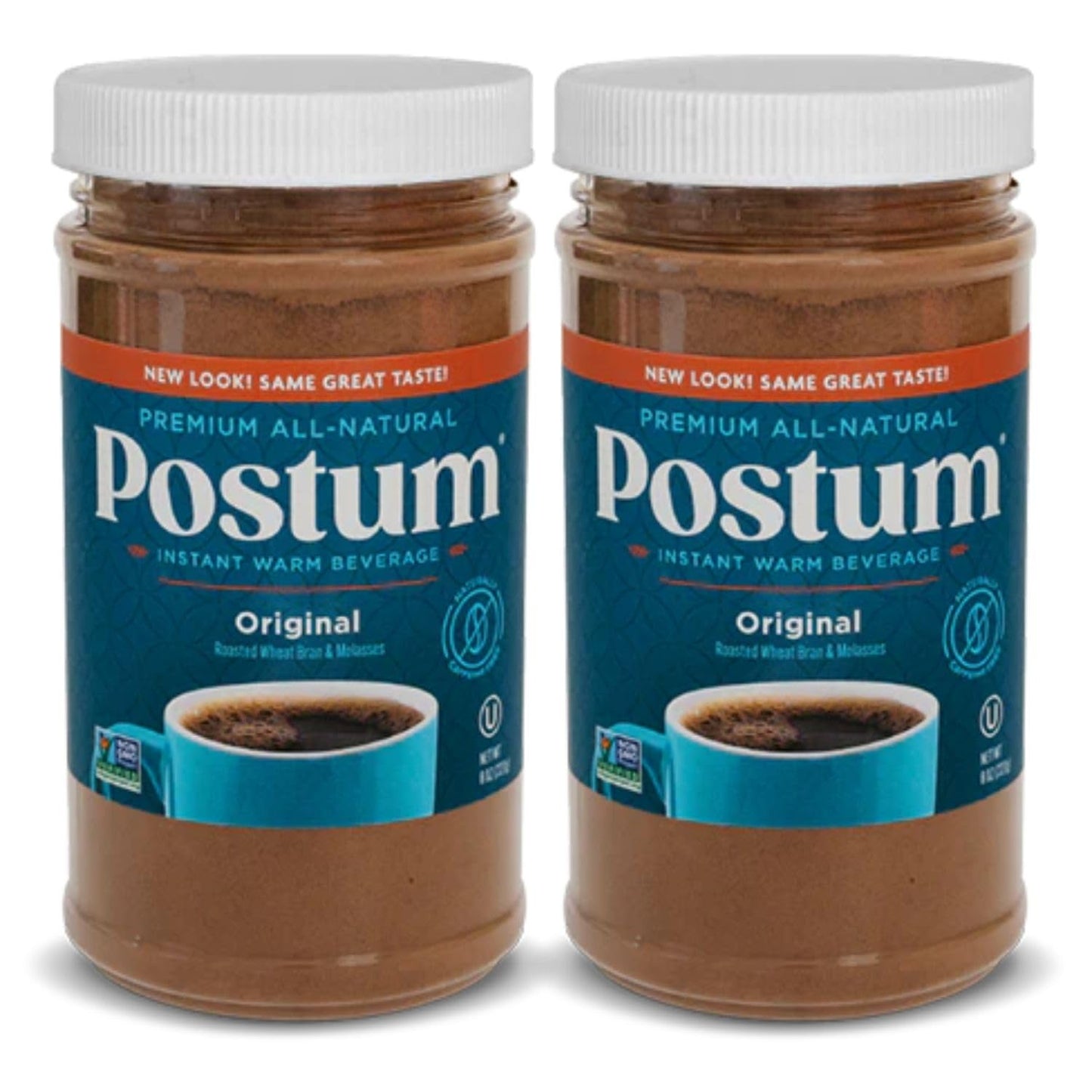 Postum Coffee Substitute Original (2x8oz) | Coffee Alternative Caffeine Free with Roasted Wheat Bran & Molasses | Natural  Non-GMO  Vegan Coffee Replacement Drink