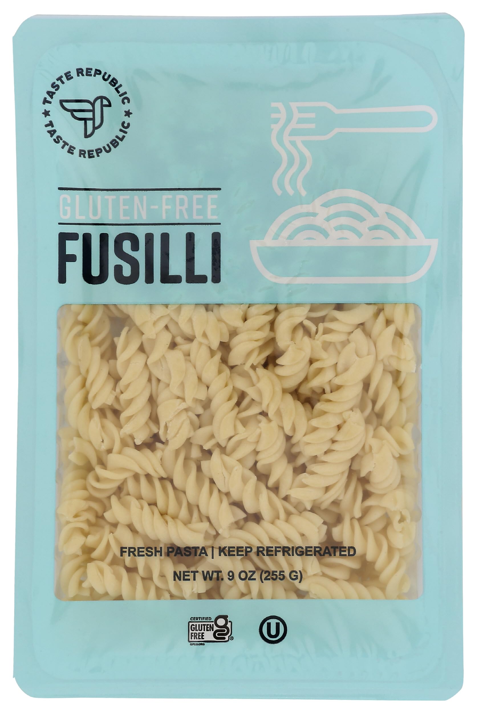 Gluten-Free Pasta, Fusilli, Fresh Brown Rice Pasta Cooks in Just 3 Minutes by Taste Republic, 9oz