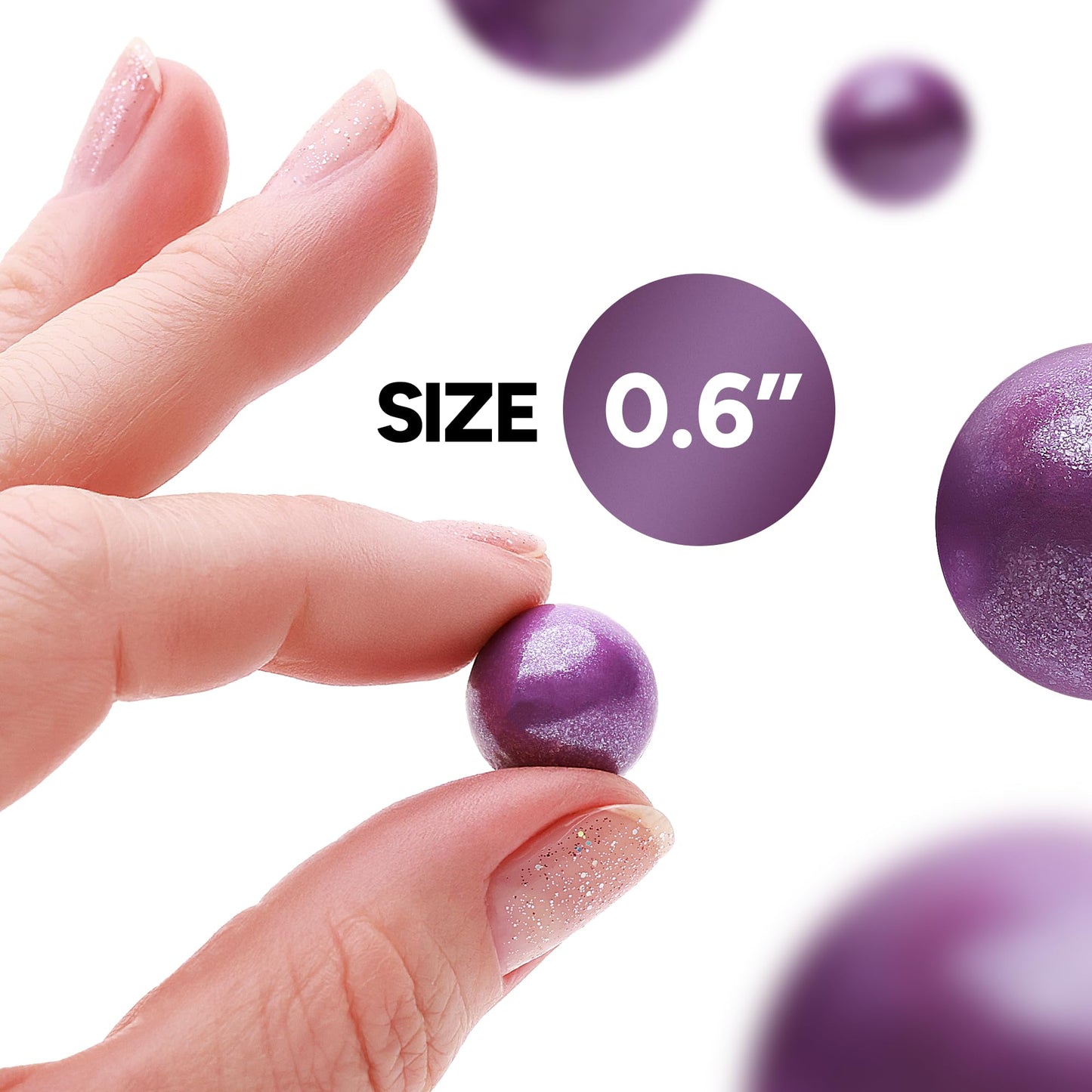 Crafty Confections Shimmer Gumballs - G  Bubble Gum 3.5 oz - Pearl Purple Candy for Party Favors & Easter Basket