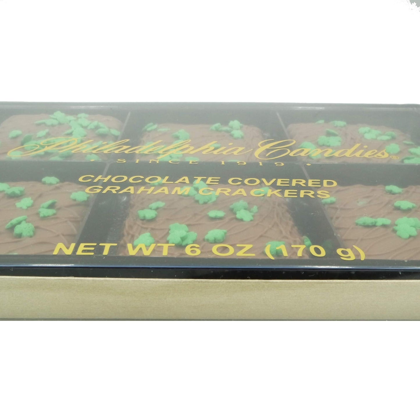 Philadelphia Candies Milk Chocolate Covered Graham  ers, St. Patricks Day Shamrocks Gift, 6 Ounce