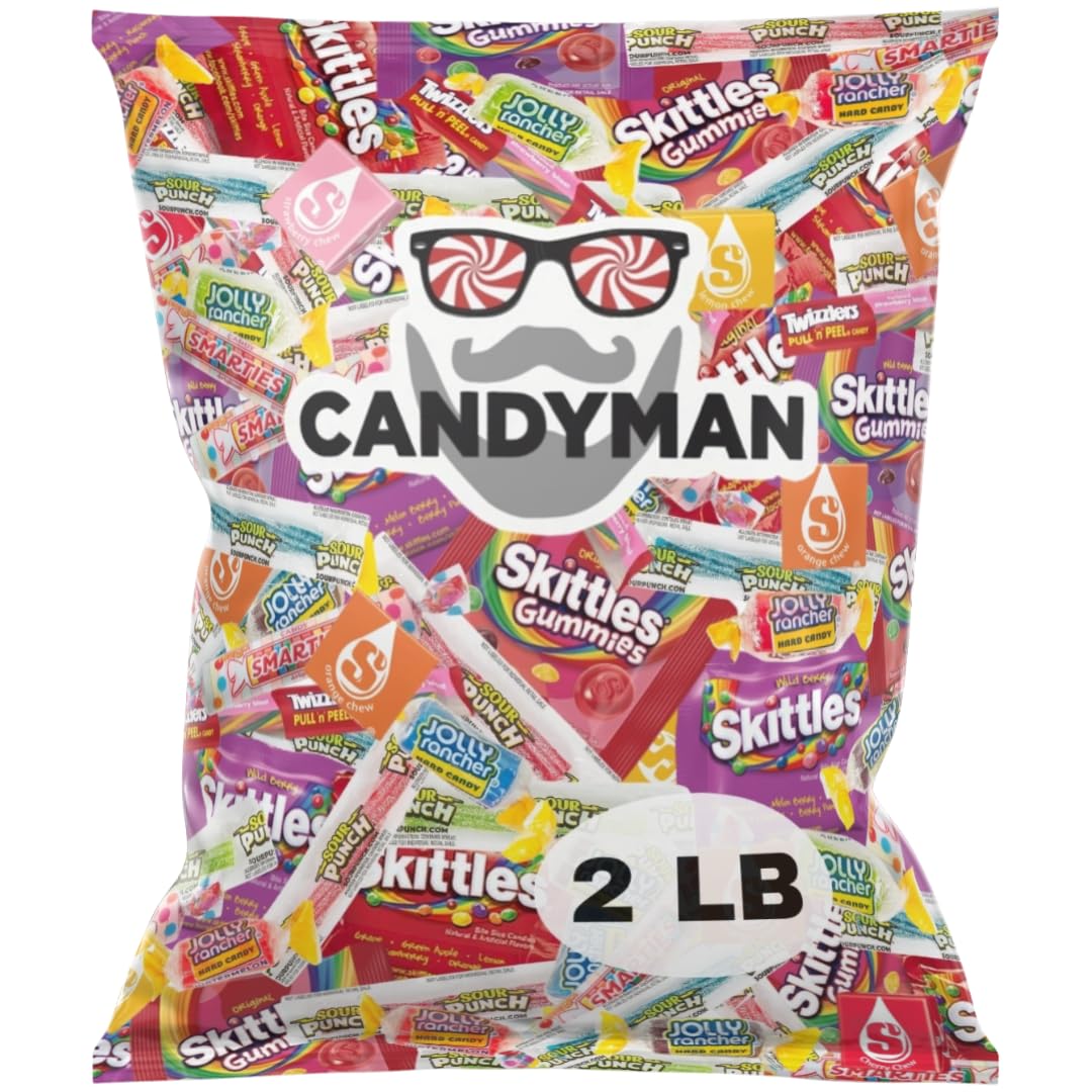 CANDYMAN Assorted Candy Variety Pack 2lbs of Pinata Stuffers  Bulk Candy for Party Favors Goodie Bags for Birthday Party  Candies in Bulk Individually Wrapped