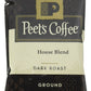 Peet'S Coffee House Blend, Dark Roast Ground Coffee, 2.5 Oz Portion Packs (Pack Of 18)