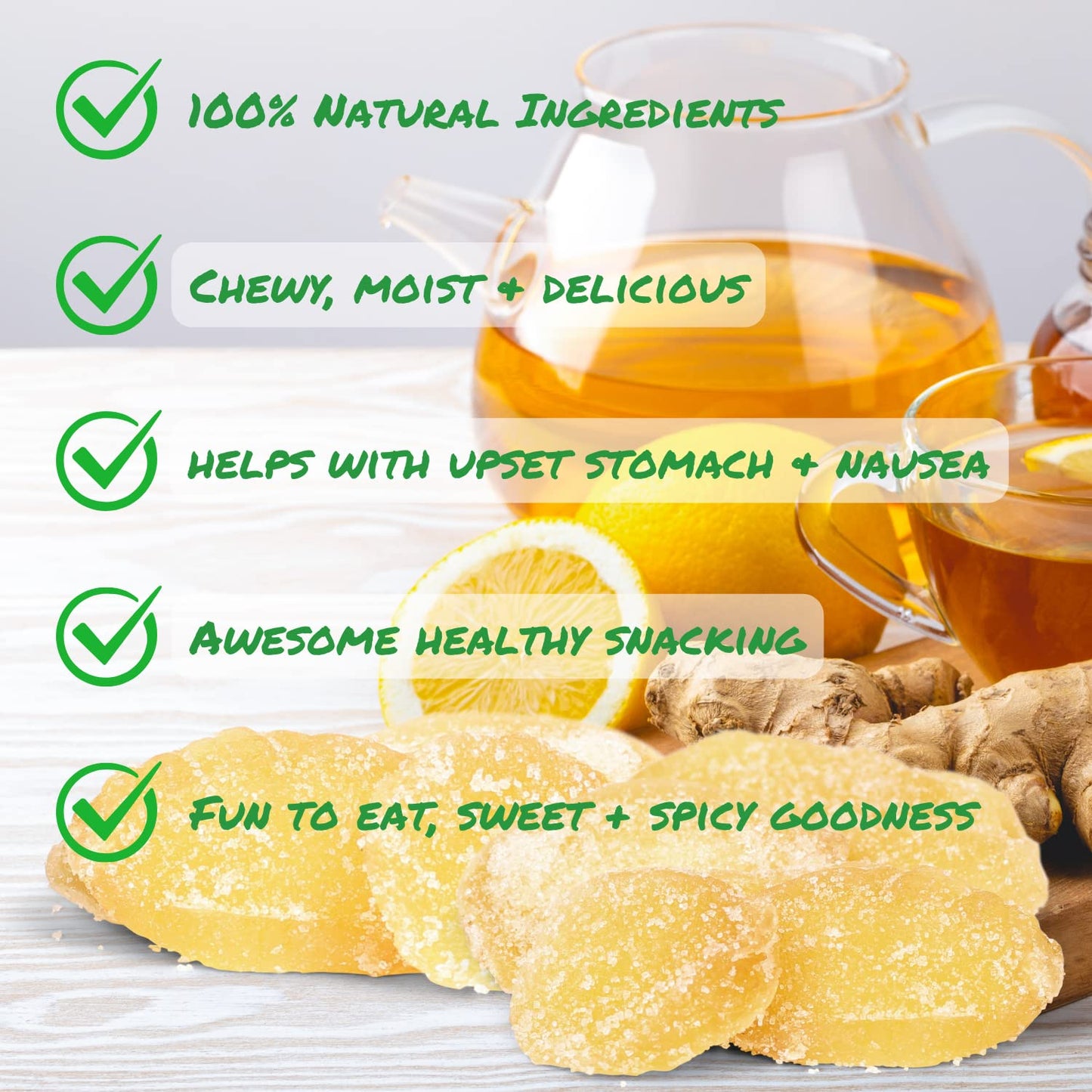 Crystallized Ginger Slices By It'S Delish, 11 Lbs Bulk | Candied Dried Ginger Fruit Chews Natural Candy, Ginger Root With Sugar
