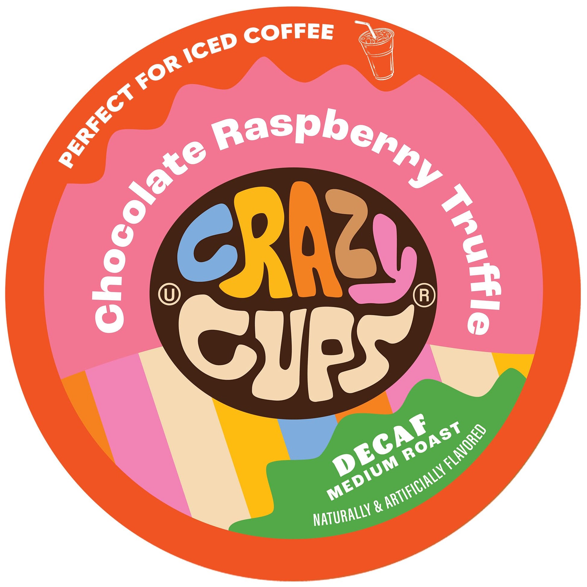 Crazy Cups Decaf Flavored Coffee Pods - Chocolate Raspberry Truffle - 22 Count for Keurig K-Cups