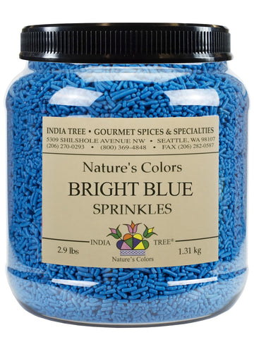 India Tree Nature's Colors Bright Blue Sprinkles - 2.9 lb Bulk | Natural, Vegan, Non-GMO, Top 9 Allergen-Free
