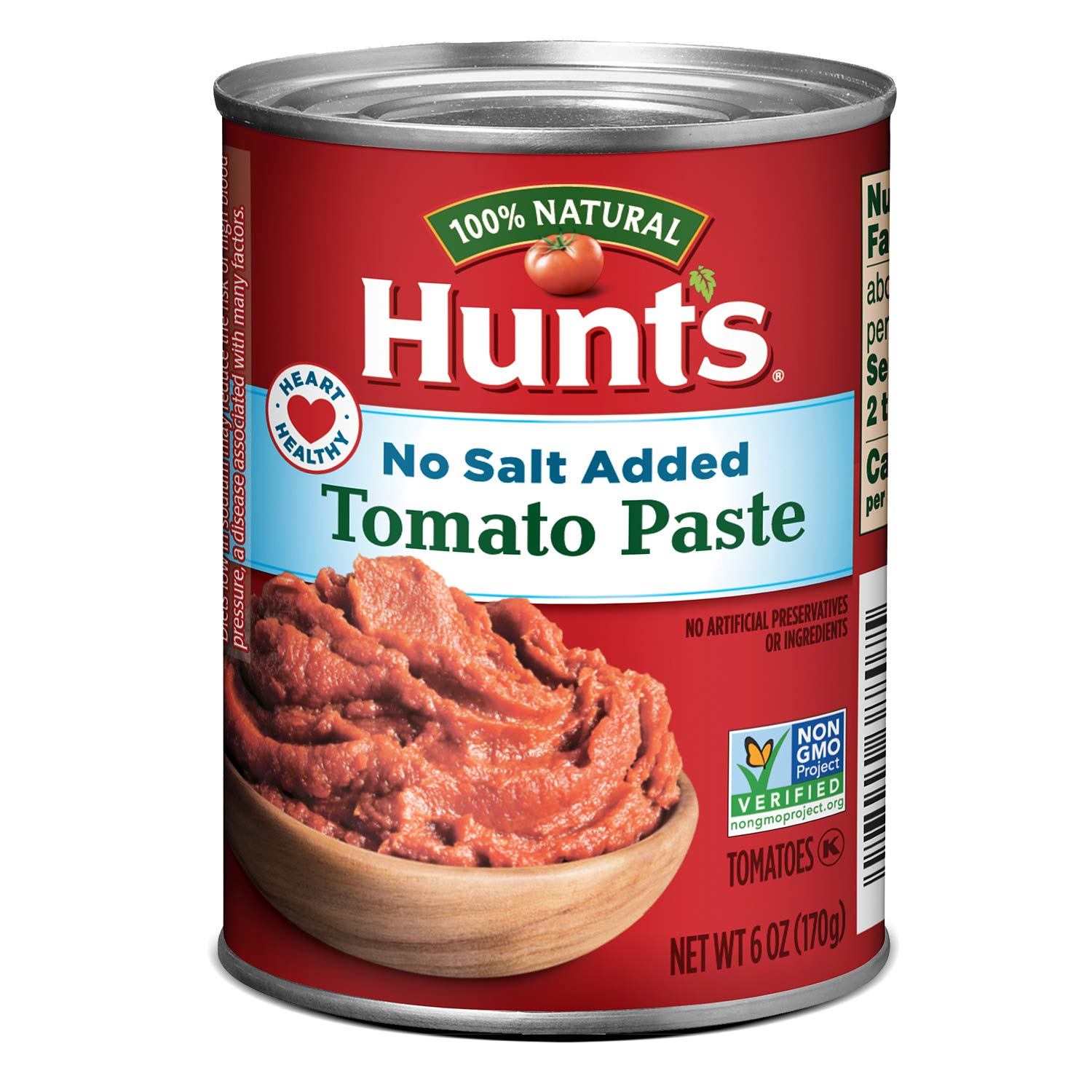 Hunts Tomato Paste No Salt Added, 6 Oz.