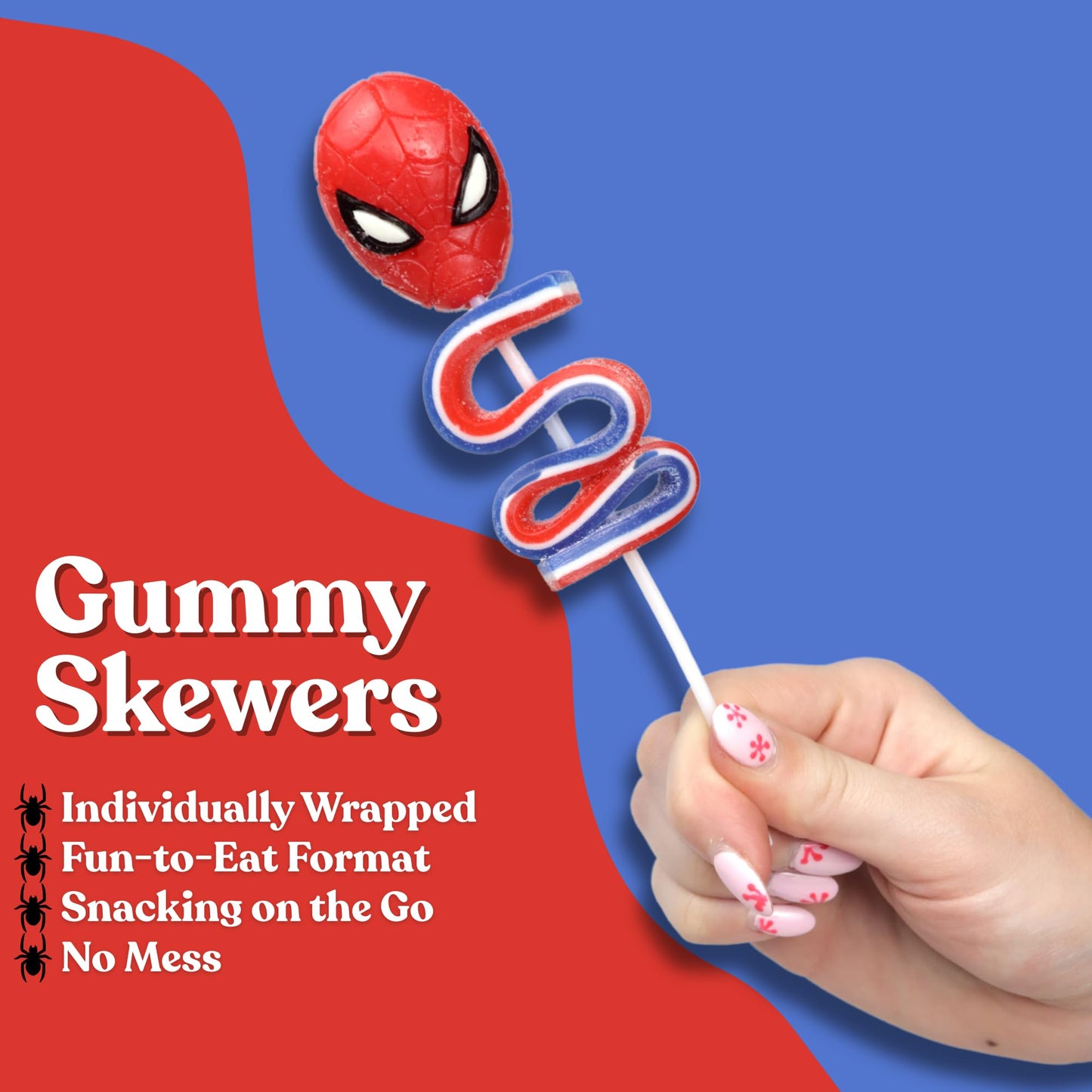 Spiderman Gummy Pops, Super Hero Character Candy, Individually Wrapped Party Favors, 1.23 Ounces (Pack Of 4)