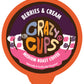 Crazy Cups Flavored Coffee Pods, Berries & Cream, Medium Roast, 22 Count, Compatible with Keurig K Cup Machines
