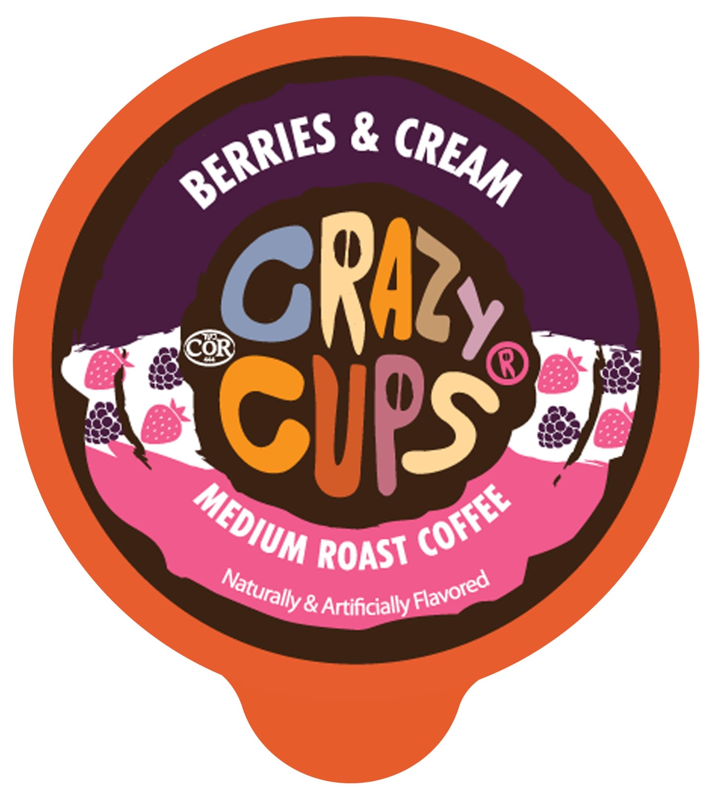Crazy Cups Flavored Coffee Pods, Berries & Cream, Medium Roast, 22 Count, Compatible with Keurig K Cup Machines