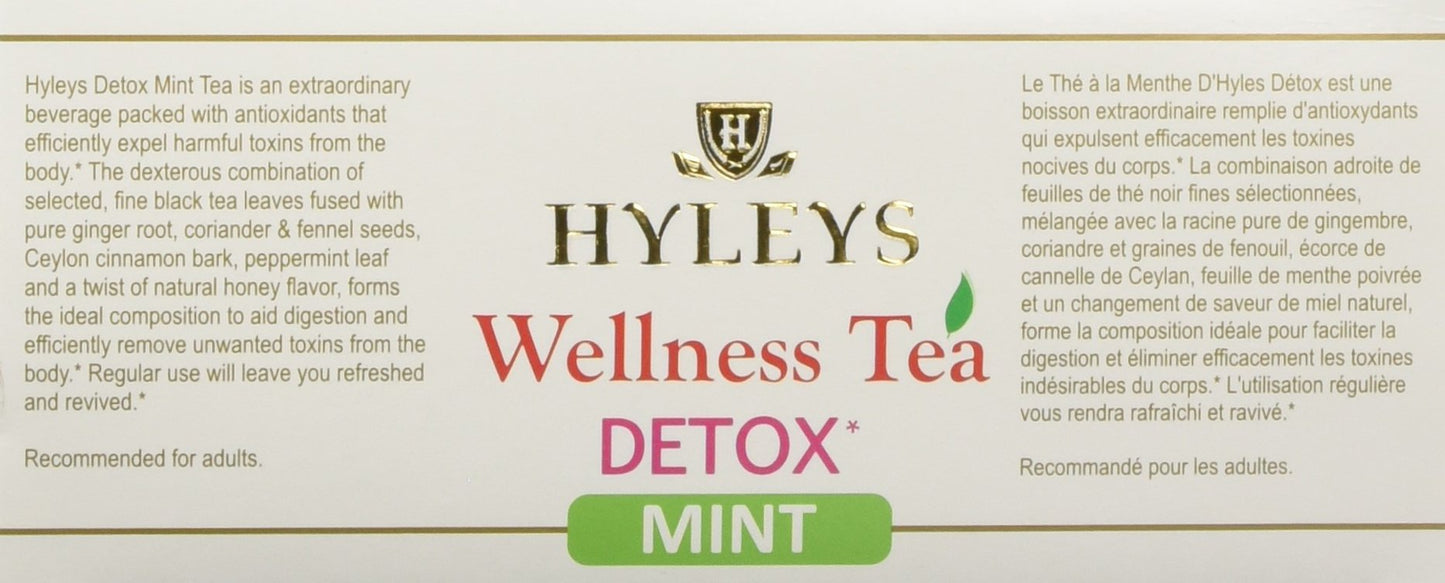 Hyleys Detox Tea For Cleanse - Green Tea With Mint - 25 Tea Bags (1 Pack)