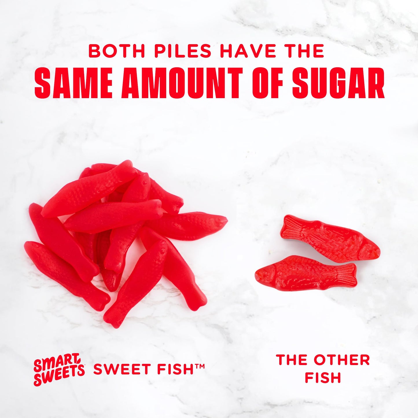 Smartsweets Sweet Fish, Candy With Low Sugar (3G), Low Calorie(100), Plant-Based, Free From Sugar Alcohols, No Artificial Colors Or Sweeteners, 1.8Oz. (Pack Of 6)