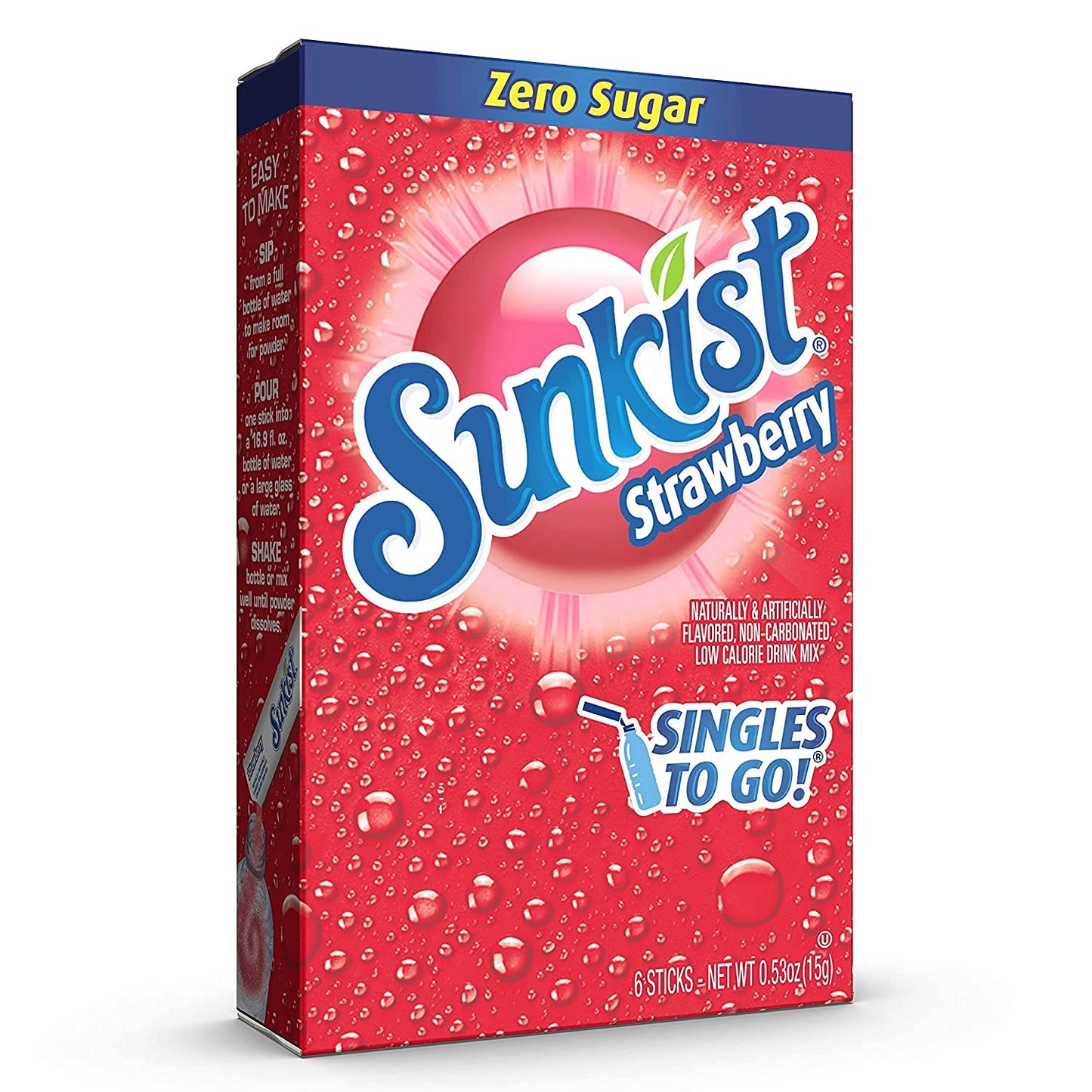 SINGLES TO GO! Drink Mix Strawberry - 6 Boxes, 36 Total Servings, 3.18 Ounce (Pack of 1)