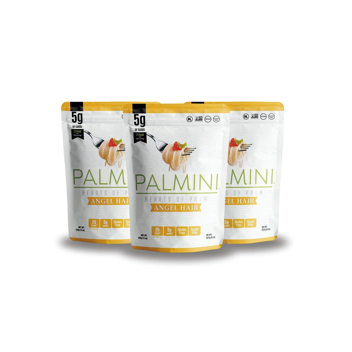 Palmini Angel Hair Pasta, Low-Carb & Gluten Free, Vegan, Non-GMO, 12 Ounce (Pack of 3)