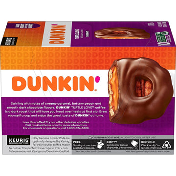 Dunkin Turtle Love Flavored K Cups, 10 Count