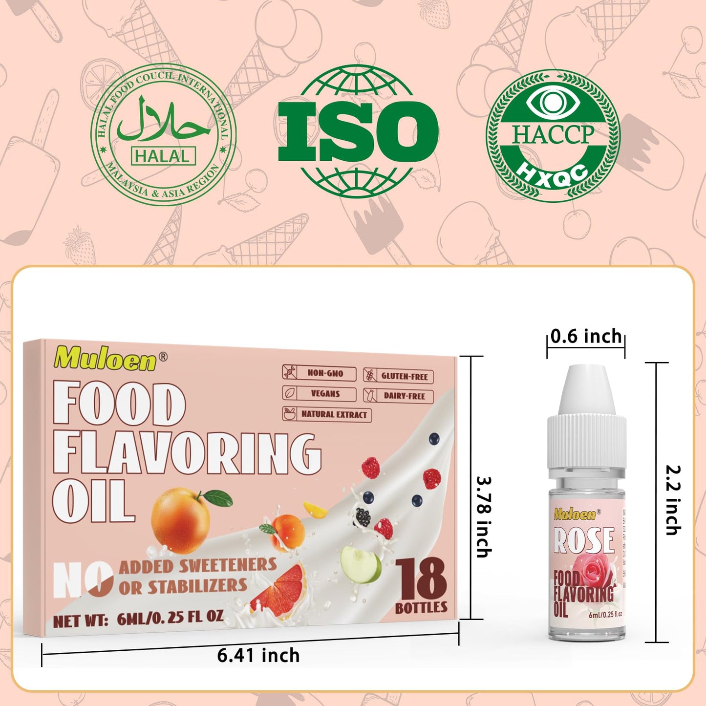 Food Flavoring Oil, 18 Flavors 100% Pure Natural Extract Liquid Oil - Water & Oil Soluble - Concentrated Candy Flavoring For Lip
