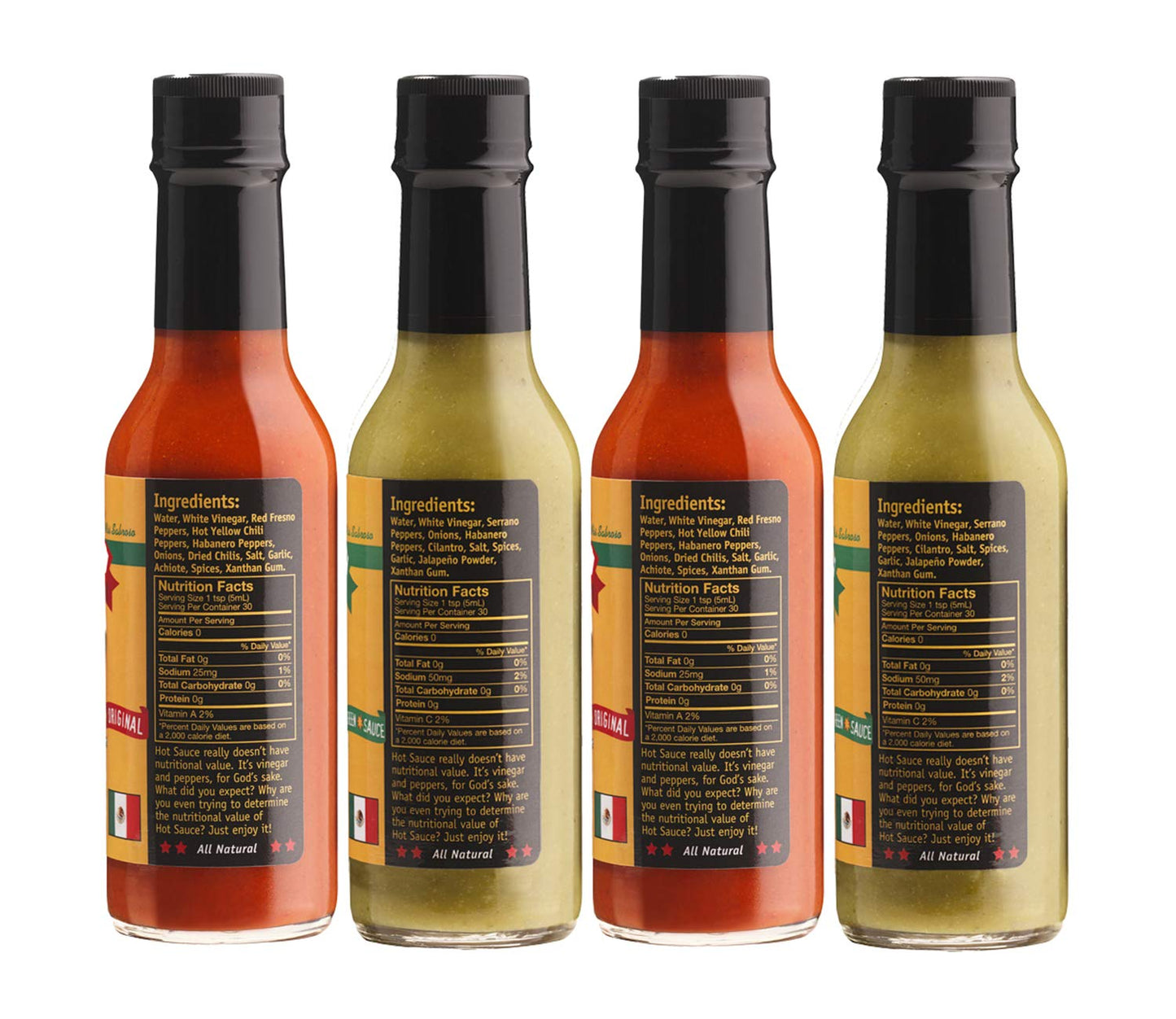 Gringo Bandito Hot Sauce, Variety Pack, 5 Oz (Pack Of 4)