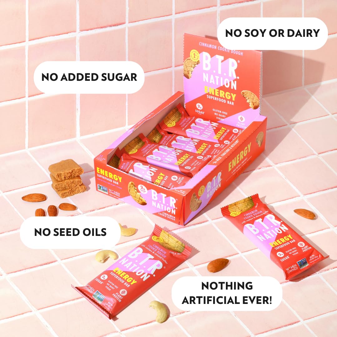 B.T.R. Nation Bar Superfood Keto Protein Bars, Plant Based Vegan Protein - | 6 pack (Sampler Pack) | Low Carb Food, Low Calorie,