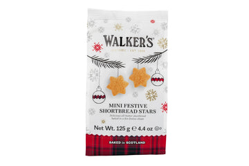 Walkers Shortbread Mini Festive Stars Shortbread Holiday Cookies, 4.4-Ounce Bag (Pack of 6)
