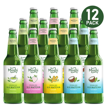 Moshi Sparkling Drinks - Uji Matcha Variety Pack, 12 Bottles