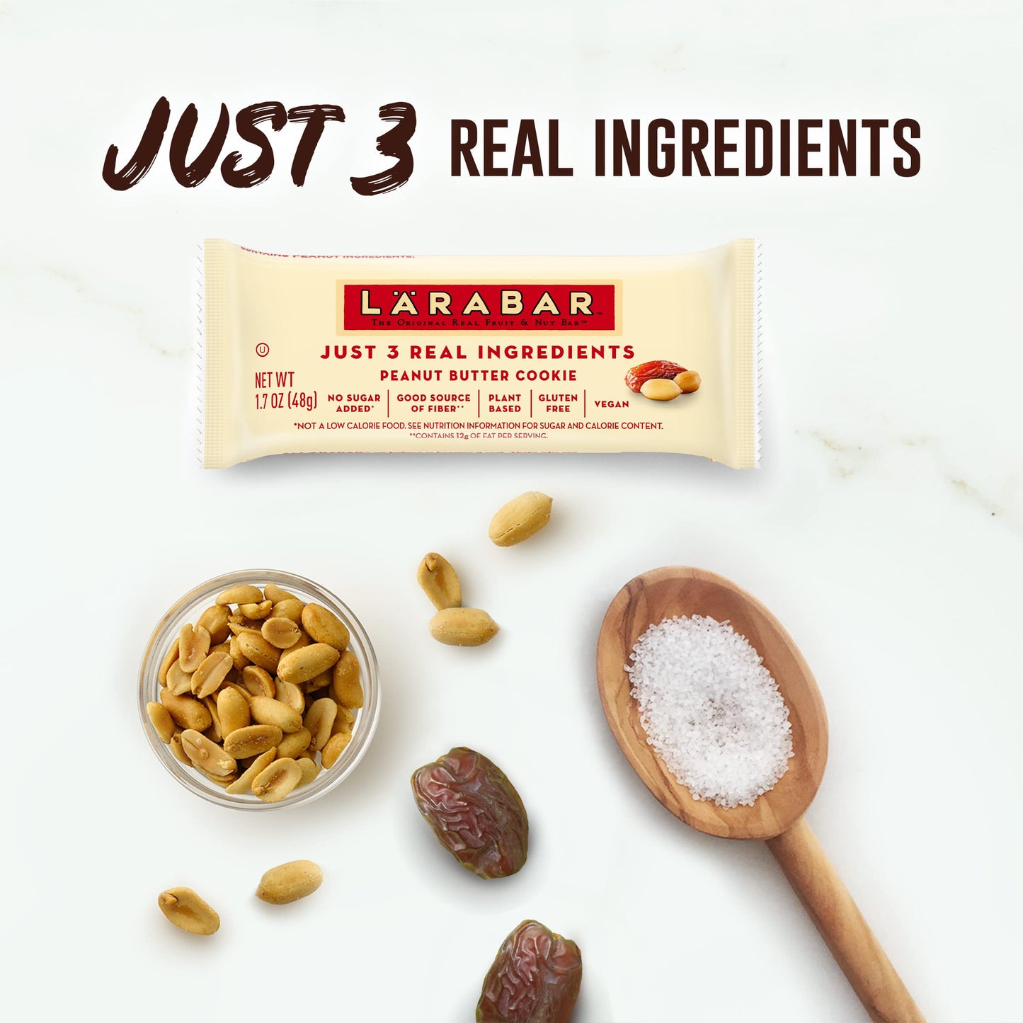 LÄRABAR Peanut Butter Cookie Gluten Free Vegan Fruit & Nut Bar, 16 Count, 27.2 OZ - Healthy Snack Option
