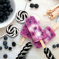 EORA Black Twisty & Swirl Lollipops, Blackberry Flavor, 32 Count, Individually Wrapped, Halloween Candy, Black & White