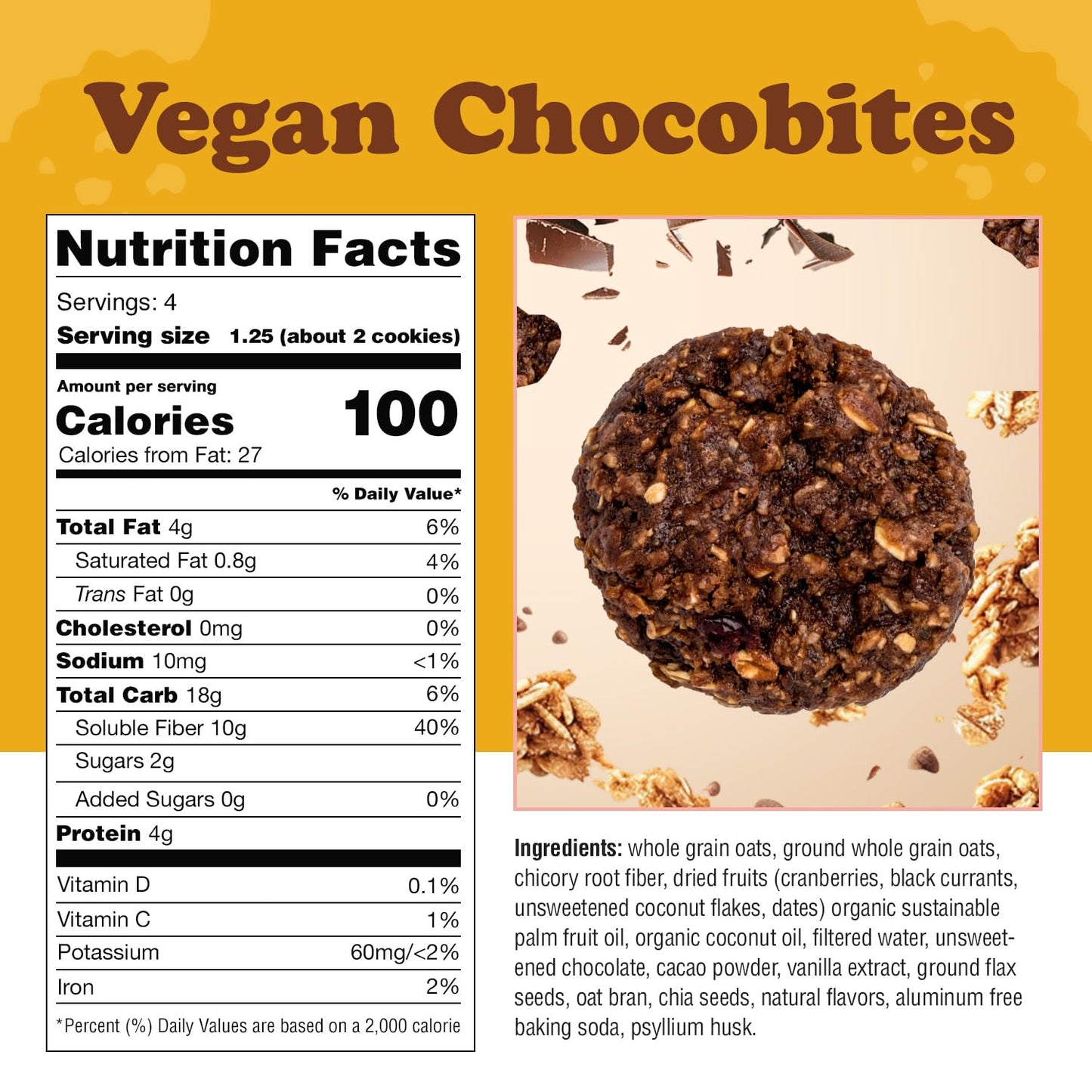 Alyssas Vegan Chocobites  Gluten Free Cookies, Healthy Snacks From The Bakery  Dairy Free, Sugar Free, Low Carb, Keto Protein