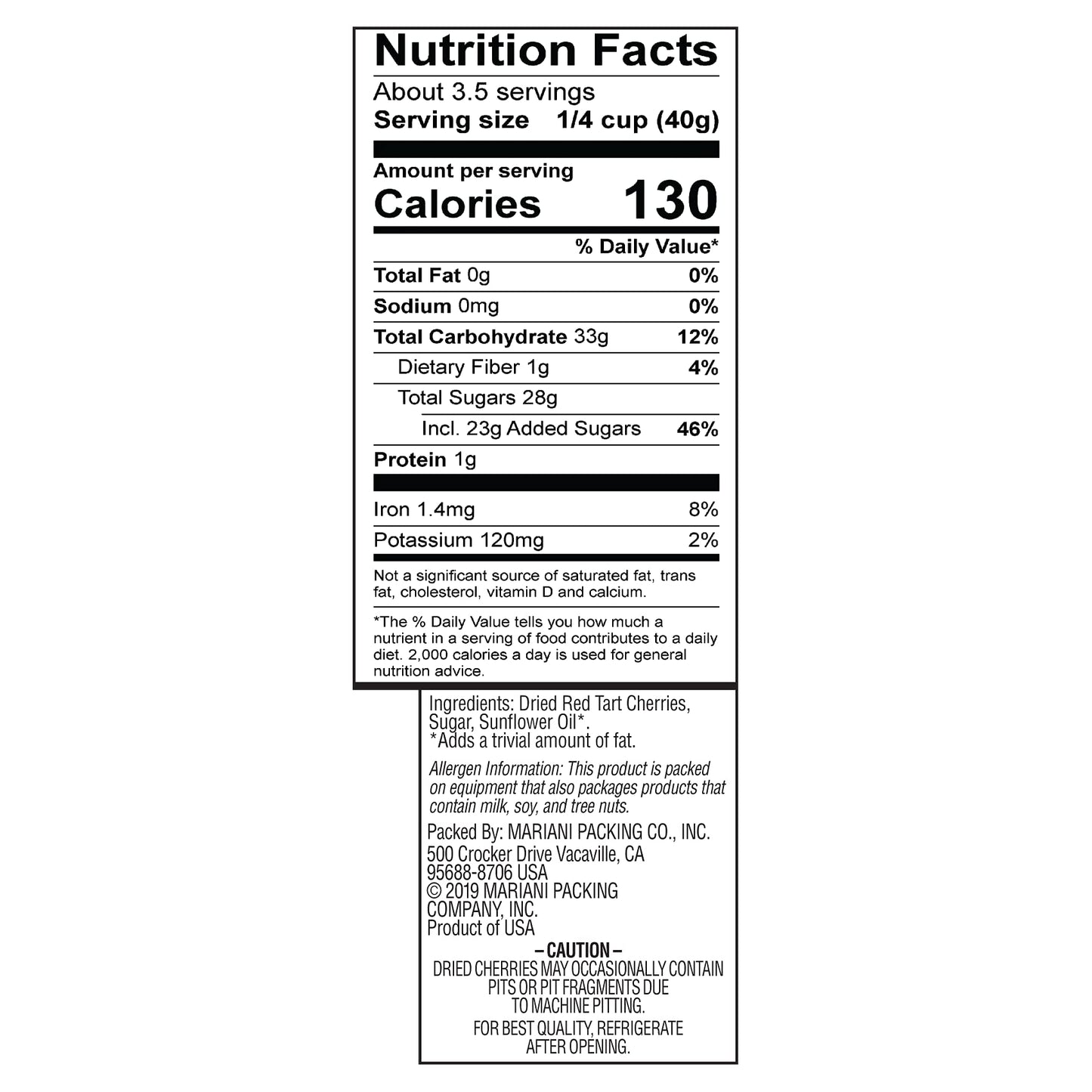 Mariani Dried Cherries - Vegan Gluten Free Snacks, 5 Ounce (Pack of 4)