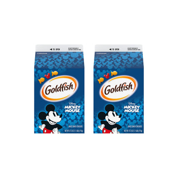 Goldfish Disney Mickey Mouse Cheddar Crackers, Snack Crackers, 27.3 oz carton (Pack of 2)