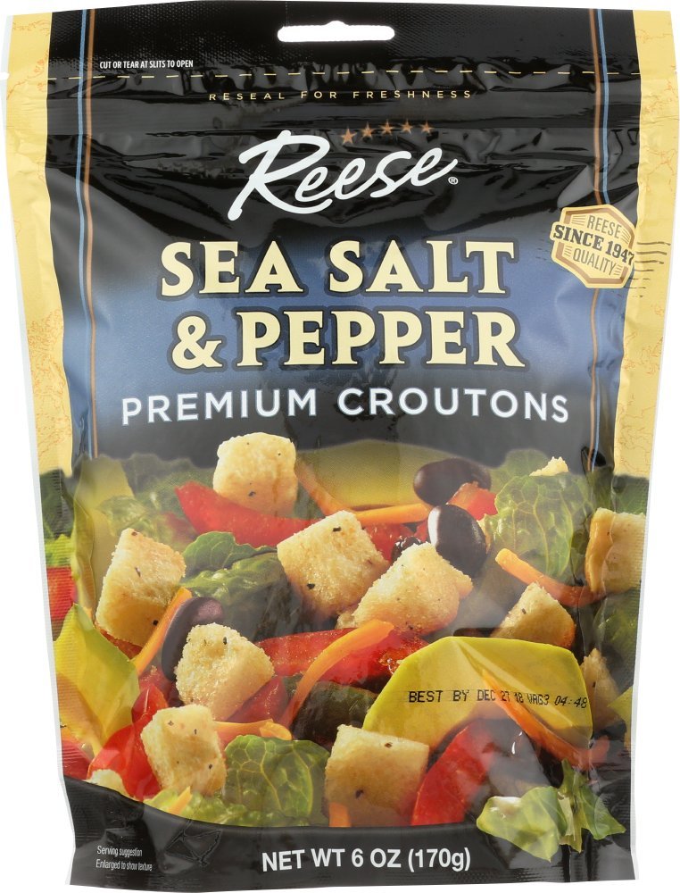Reese Sea Salt And Black Pepper Croutons, 6-Ounces (Pack Of 12)