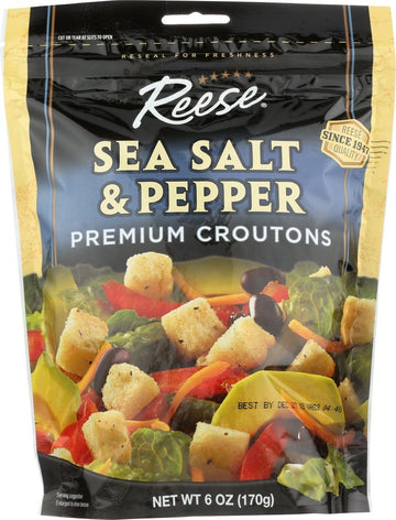 Reese Sea Salt And Black Pepper Croutons, 6-Ounces (Pack Of 12)