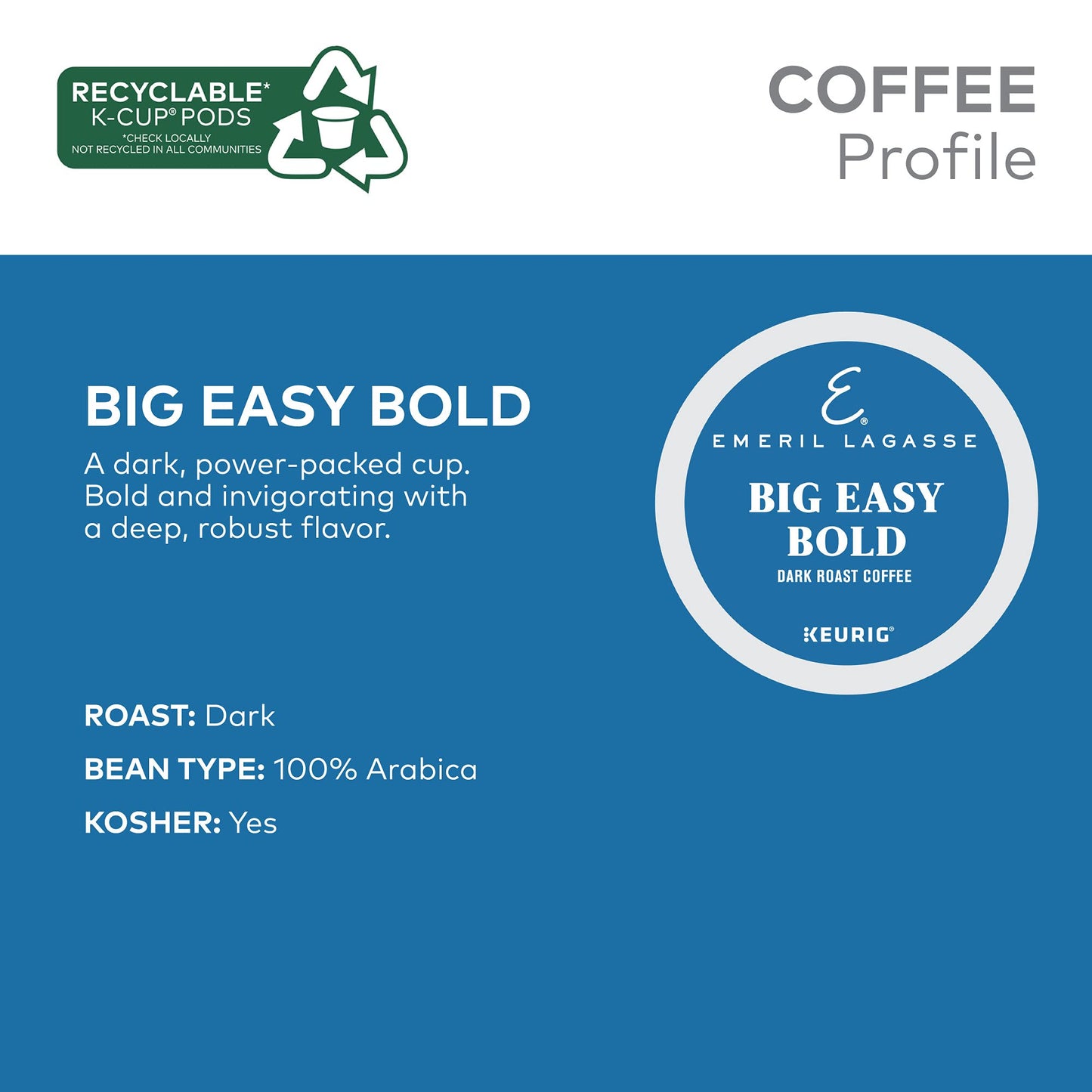 Emeril Big Easy Bold Coffee, Dark Roast K-Cup Pods, 96 Count, Single-Serve Coffee for Keurig Brewer