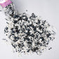 Black and White Heart Sprinkles for Cake Decorating 4.23ounce - Sugar Mix Contains Heart & Silver Pearl Sprinkles for Cupcake To