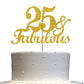 RokAPary 25th Birthday Cake Topper, Gold Glitter, Premium Quality, Acrylic Stick