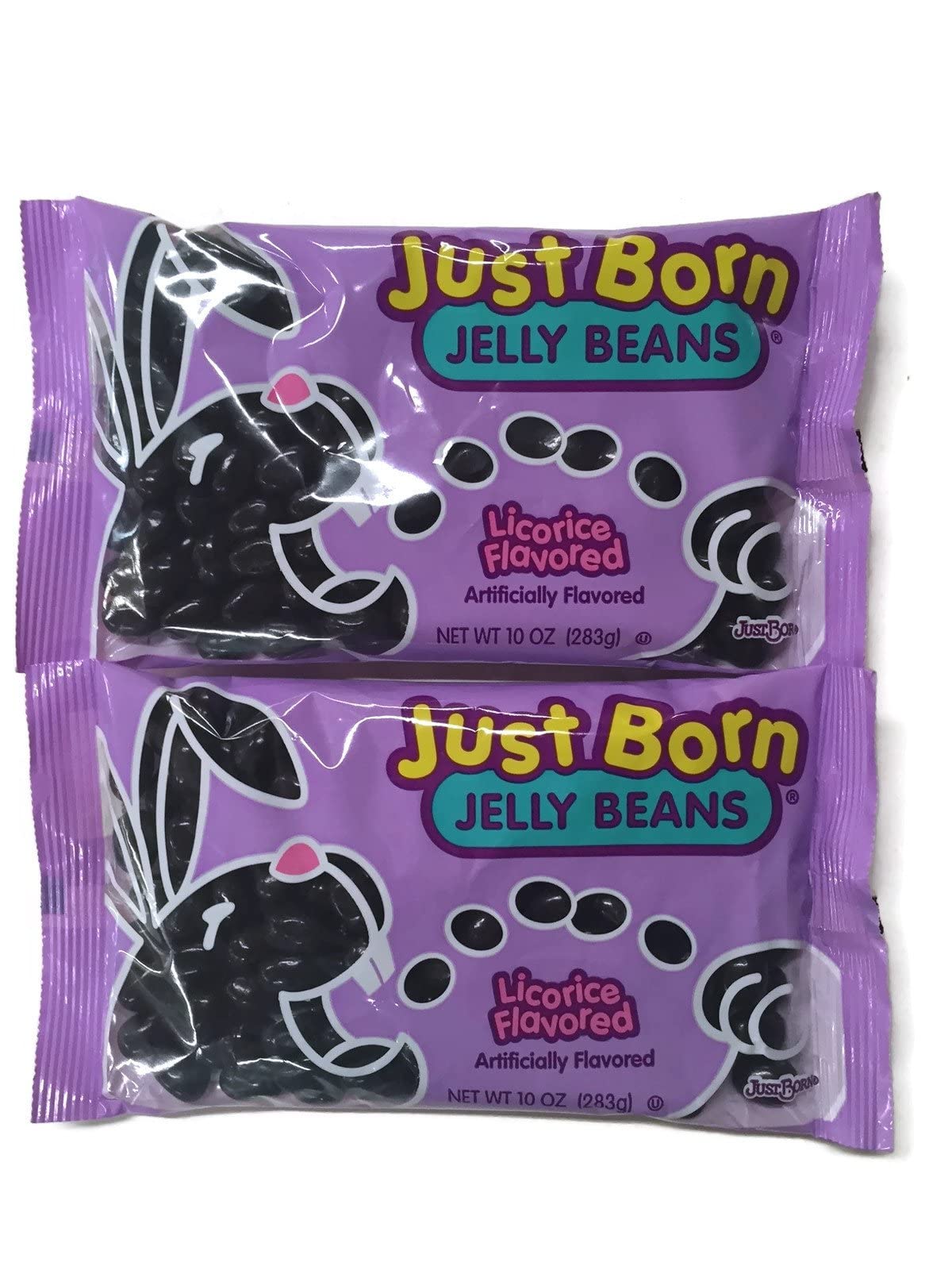 Just Born Jelly Beans, Licorice Flavored, 10 Oz. Bags (Set Of 2)