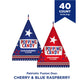 Partyworks Patriotic Candy - 40 Count Bag - Popping Rocks Pouches - Strawberry, Blue Raspberry Flavors - Individual Triangles
