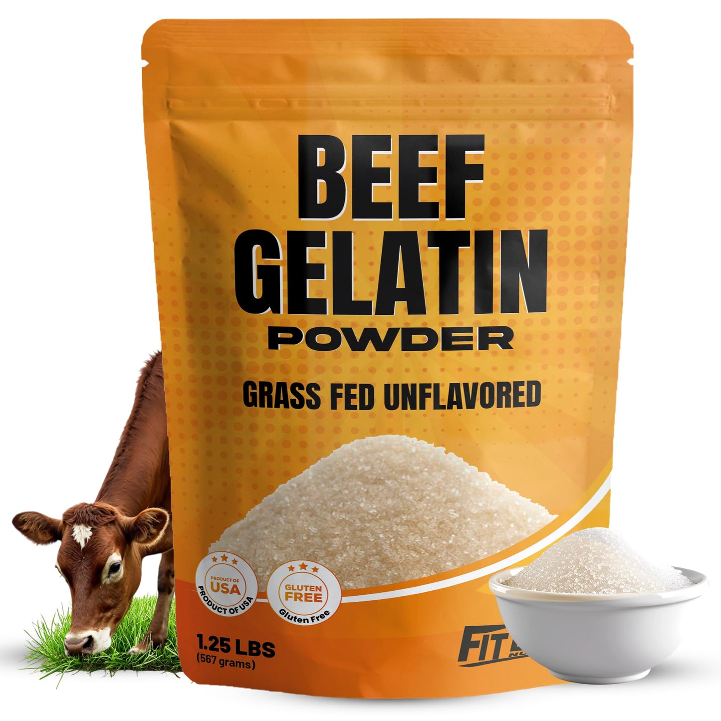 Beef Gelatin Powder 1.25 lbs - Grass-Fed  Unflavored  Non-GMO - enhanced Thickening Agent for Cooking & Baking - Perfect for Gummy Candy  Marshmallows and Sauces.
